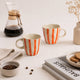 Grey Stripes Ceramic Tea/Coffee Cups (Set of 2)
