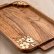 Aurelia Wooden Large Tray with Brass Inlay