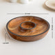 Acacia Wood Round Chip and Dip Platter