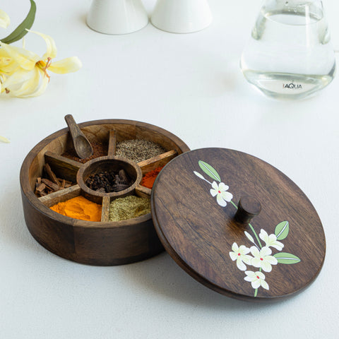 Bella Mango Wood Masala/Spice Box