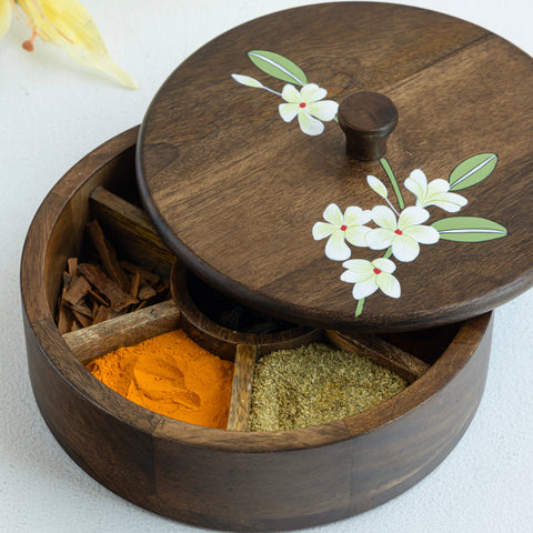 Bella Mango Wood Masala/Spice Box