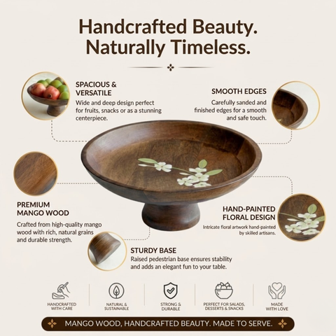 Bella Mango Wood Fruit Bowl