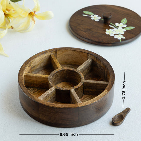Bella Mango Wood Masala/Spice Box