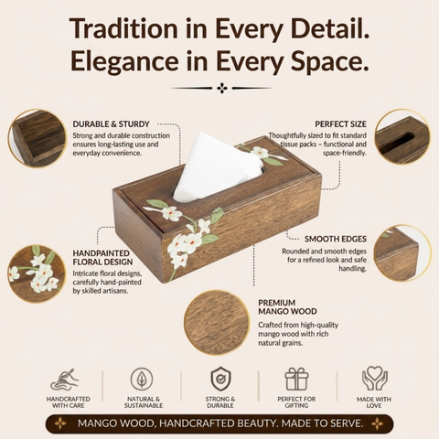Bella Mango Wood Tissue Box