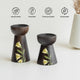 MIRRA Handpainted Wooden Candle Stand (Set of 2) without Candles