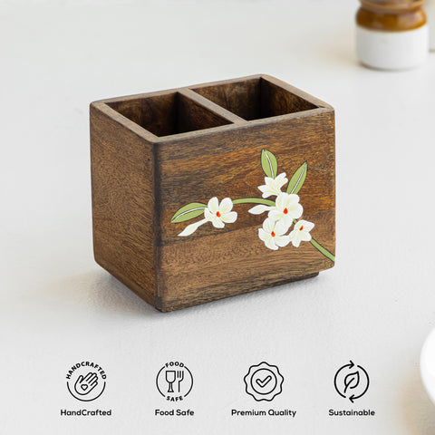 Bella Mango Wood Cutlery Stand