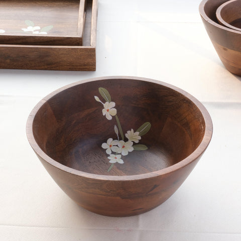 Bella Mango Wood Bowls - (Set of 3) without Spoon - Aurum Crafts