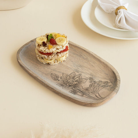 Eva Mango Wood Medium Platter - Aurum Crafts
