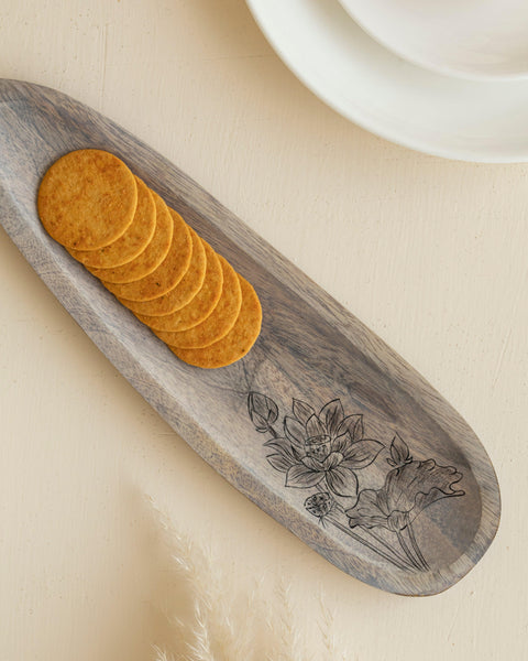Eva Mango Wood Sleek Platter - Aurum Crafts