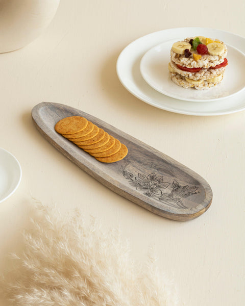 Eva Mango Wood Sleek Platter - Aurum Crafts