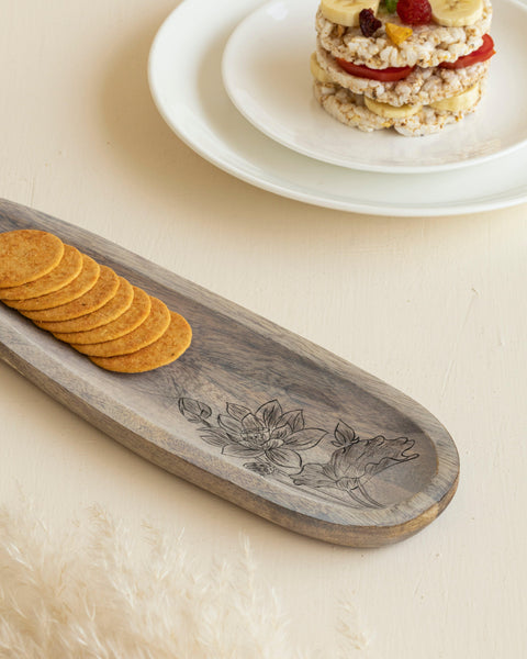 Eva Mango Wood Sleek Platter - Aurum Crafts