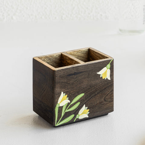 MIRRA Handpainted Wooden Cutlery Stand