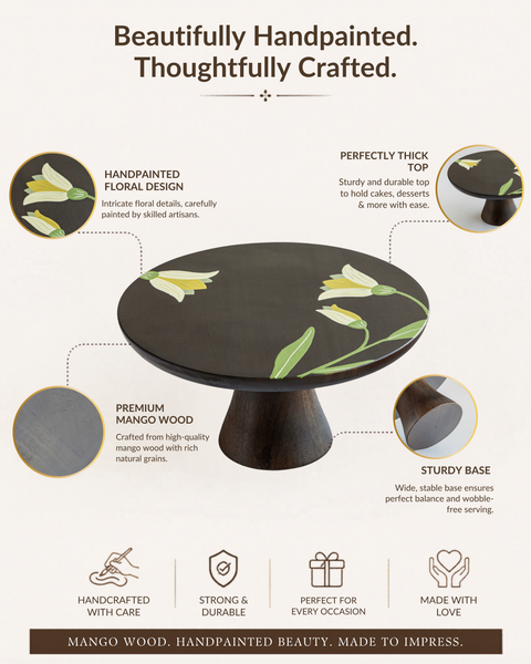 MIRRA Handpainted Wooden Cake Stand
