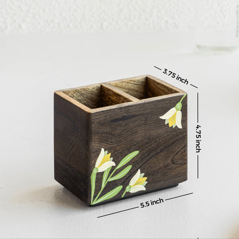 MIRRA Handpainted Wooden Cutlery Stand