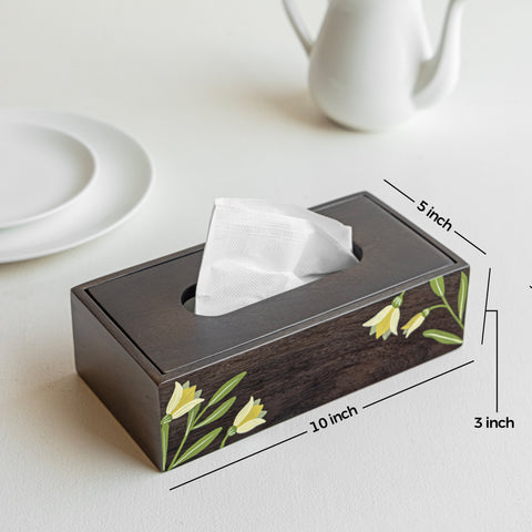MIRRA Handpainted Wooden Tissue Box