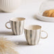 Grey Stripes Ceramic Tea/Coffee Cups (Set of 2)