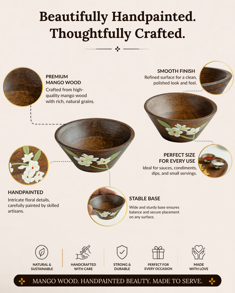 Bella Mango Wood Dip Bowls (Set of 2)