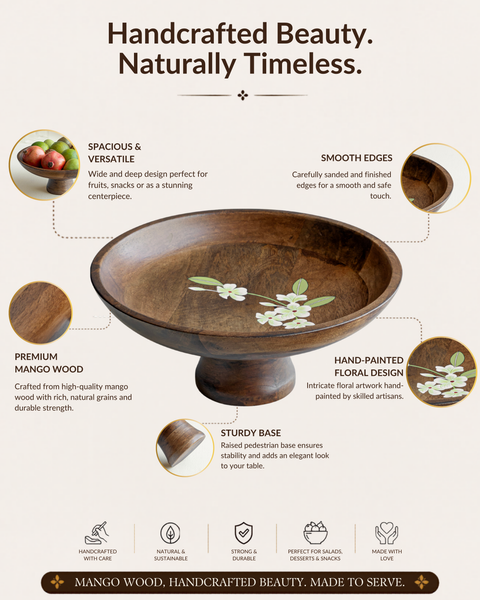 Bella Mango Wood Fruit Bowl