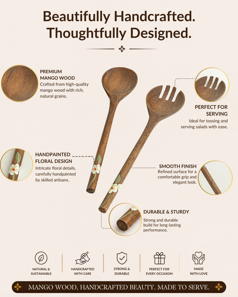 Bella Mango Wood Salad Spoon (Set of 2 Pcs)