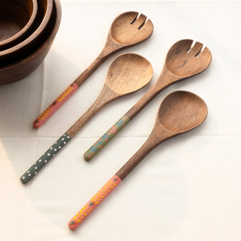 Bella Mango Wood Salad Spoon (Set of 2 Pcs) - Aurum Crafts